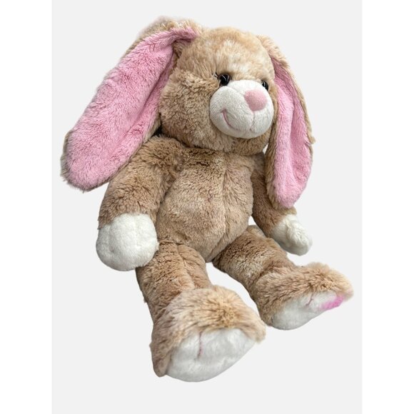 Build a Bear Cinnamon Pink Ear 15" Easter Rabbit Plush Brown Tan Swirl Plush Toy - Picture 2 of 7